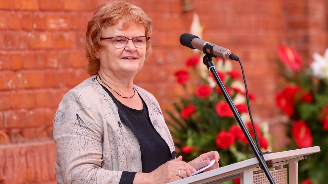 Die Beauftragte des Landes Brandenburg zur Aufarbeitung der Folgen der kommunistischen Diktatur Dr. Maria Nooke bei der Gedenkveranstaltung anlässlich des Volksaufstandes am 17. Juni 1953 im Jahr 2024